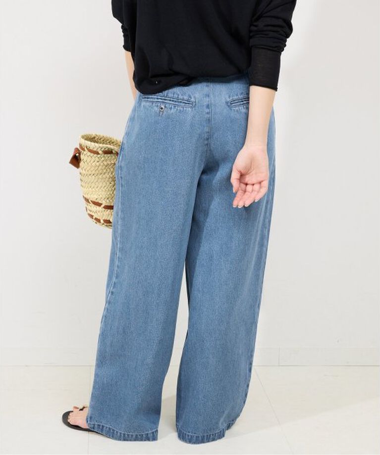 SLOBE IENA「《WEB限定/追加4予約》LEDENIM TUCK TROUSER」|デニム|