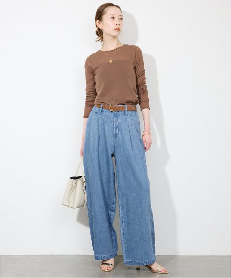 SLOBE IENA「《WEB限定/追加4予約》LEDENIM TUCK TROUSER」|デニム|