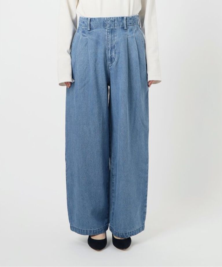 SLOBE IENA「《WEB限定/追加4予約》LEDENIM TUCK TROUSER」|デニム|