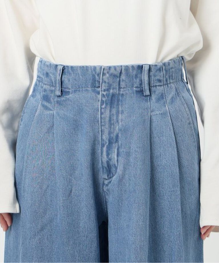 SLOBE IENA「《WEB限定/追加4予約》LEDENIM TUCK TROUSER」|デニム|