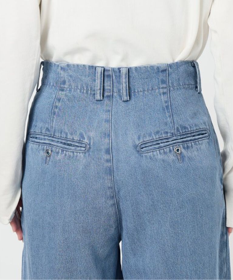 SLOBE IENA「《WEB限定/追加4予約》LEDENIM TUCK TROUSER」|デニム|