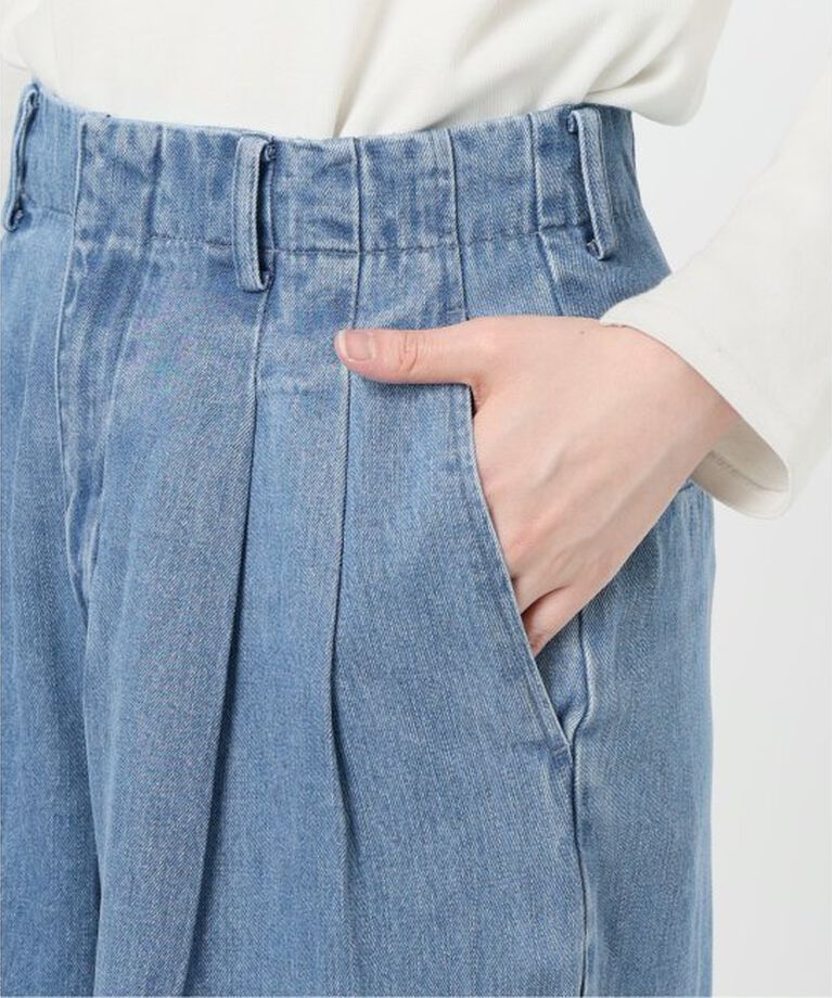 SLOBE IENA「《WEB限定/追加4予約》LEDENIM TUCK TROUSER」|デニム|