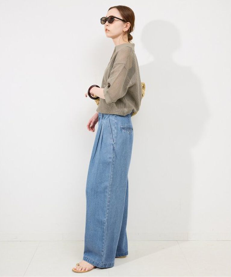 SLOBE IENA「《WEB限定/追加4予約》LEDENIM TUCK TROUSER」|デニム|