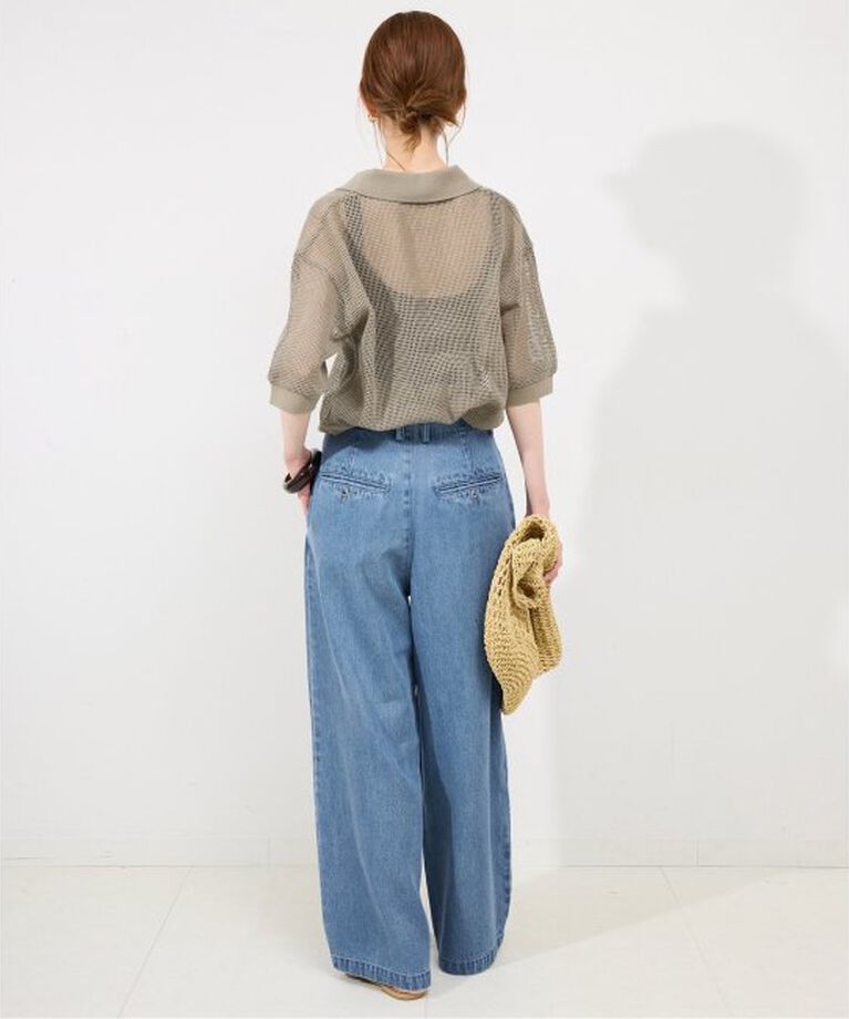 SLOBE IENA「《WEB限定/追加4予約》LEDENIM TUCK TROUSER」|デニム|