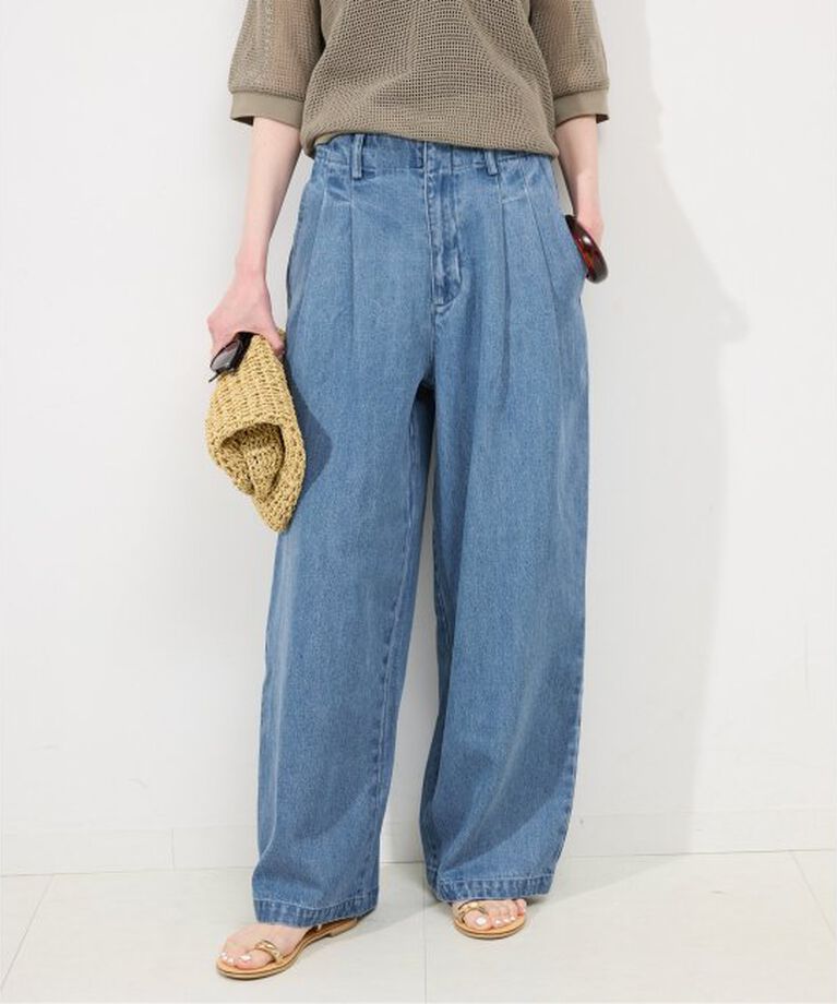 SLOBE IENA「《WEB限定/追加4予約》LEDENIM TUCK TROUSER」|デニム|