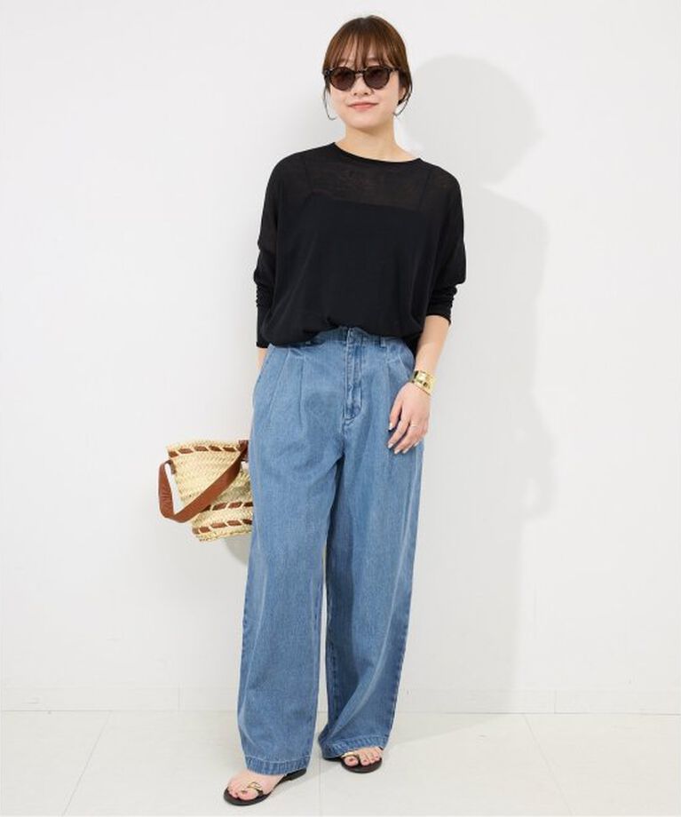 SLOBE IENA「《WEB限定/追加4予約》LEDENIM TUCK TROUSER」|デニム|