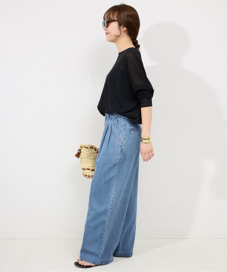 SLOBE IENA「《WEB限定/追加4予約》LEDENIM TUCK TROUSER」|デニム|