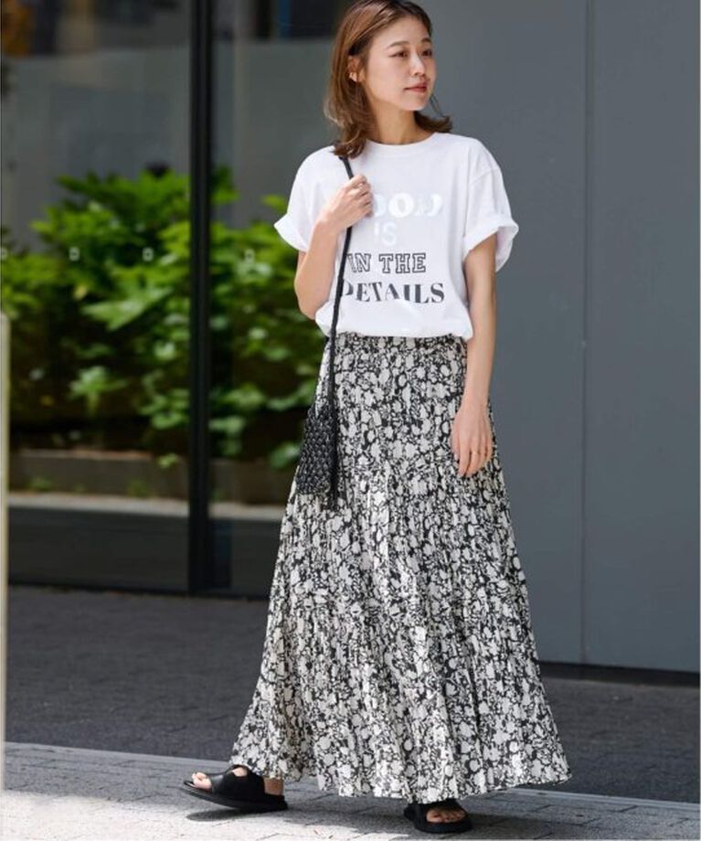 JOURNAL STANDARD relume「《WEB限定追加予約2》コットンボイルクリンクルティアードスカート（柄）」|スカート|