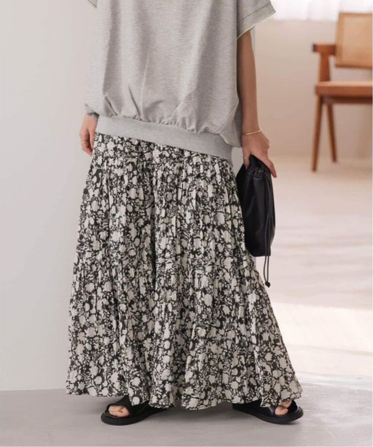 JOURNAL STANDARD relume「《WEB限定追加予約2》コットンボイルクリンクルティアードスカート（柄）」|スカート|