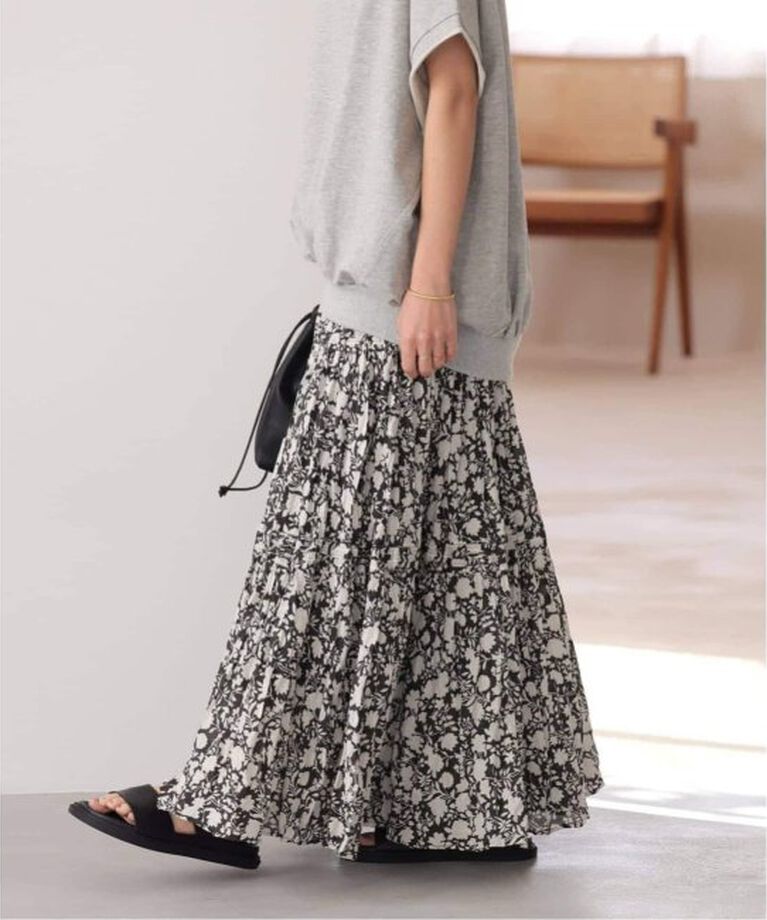 JOURNAL STANDARD relume「《WEB限定追加予約2》コットンボイルクリンクルティアードスカート（柄）」|スカート|