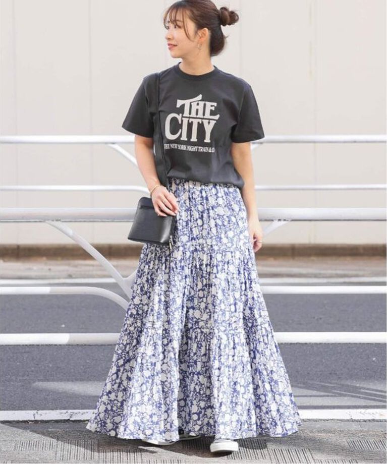JOURNAL STANDARD relume「《WEB限定追加予約2》コットンボイルクリンクルティアードスカート（柄）」|スカート|