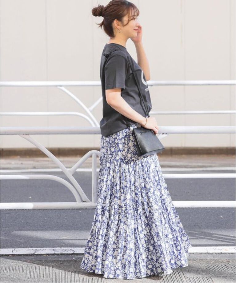 JOURNAL STANDARD relume「《WEB限定追加予約2》コットンボイルクリンクルティアードスカート（柄）」|スカート|