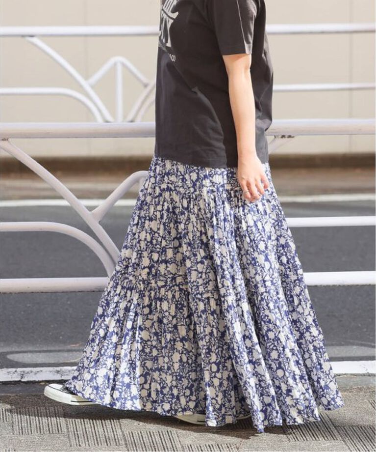 JOURNAL STANDARD relume「《WEB限定追加予約2》コットンボイルクリンクルティアードスカート（柄）」|スカート|