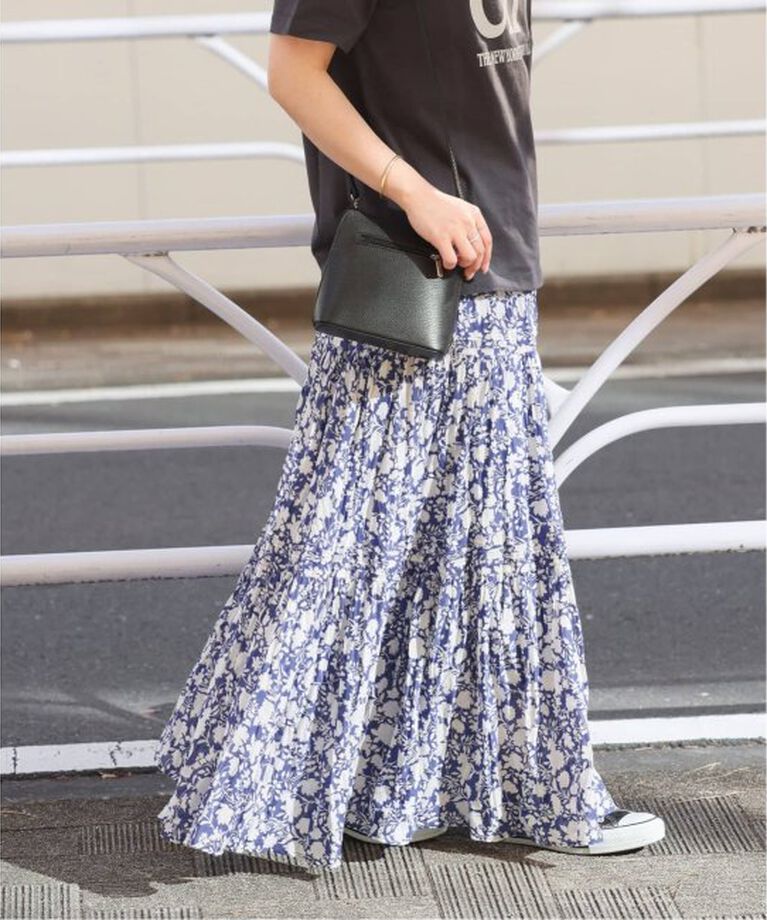 JOURNAL STANDARD relume「《WEB限定追加予約2》コットンボイルクリンクルティアードスカート（柄）」|スカート|