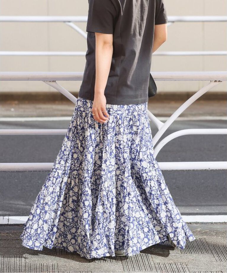 JOURNAL STANDARD relume「《WEB限定追加予約2》コットンボイルクリンクルティアードスカート（柄）」|スカート|