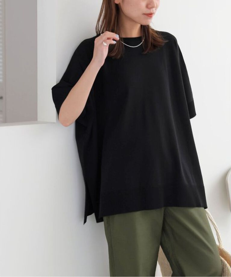 JOURNAL STANDARD relume「《追加2》接触冷感 / ウォッシャブルクールポンチョプルオーバー」|ニット・セーター|ブラック
