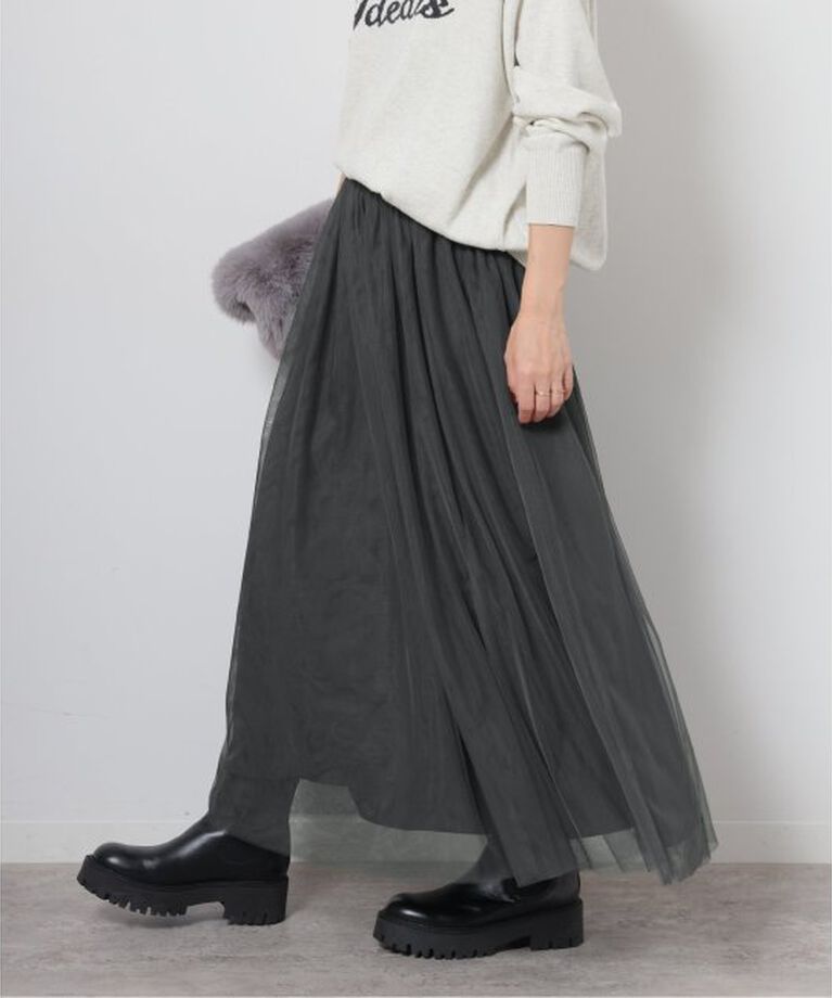 JOURNAL STANDARD relume「《WEB限定追加予約5》ウォッシャブルチュールイージースカート」|スカート|グレー