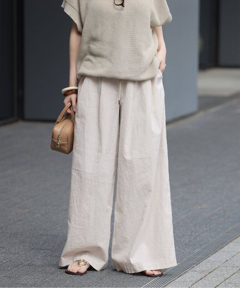 JOURNAL STANDARD relume「《追加》リネンコットンワイドギャザーパンツ」|その他|ナチュラル