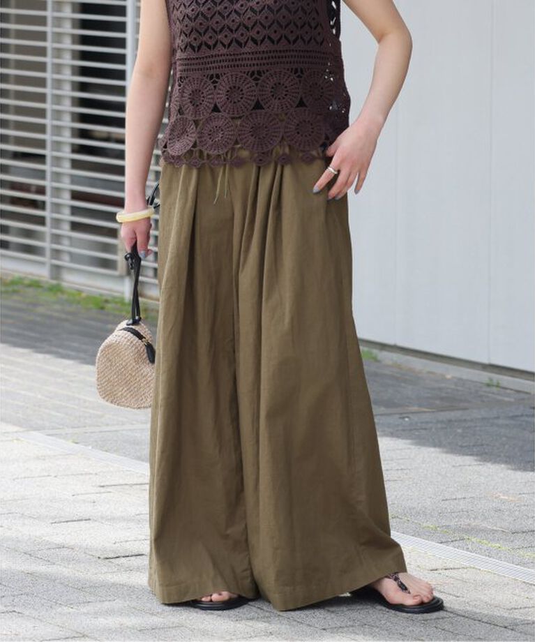 JOURNAL STANDARD relume「《追加》リネンコットンワイドギャザーパンツ」|その他|カーキ