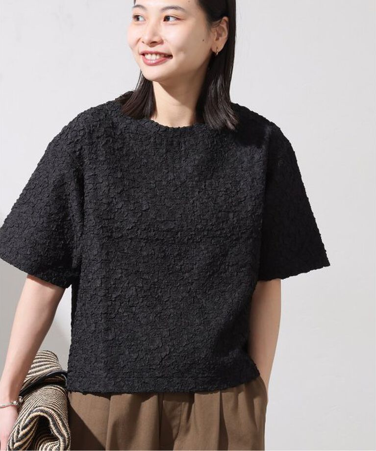 JOURNAL STANDARD「《WEB限定追加予約》シャーリングハーフスリーブTシャツ」|Tシャツ・カットソー|ブラック