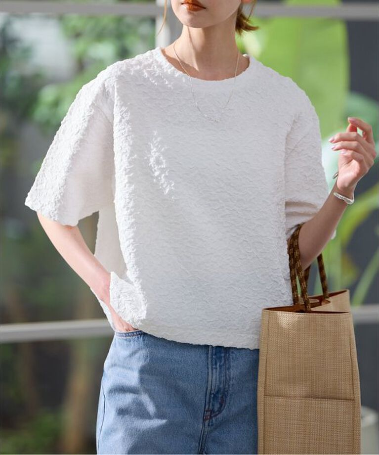 JOURNAL STANDARD「《WEB限定追加予約》シャーリングハーフスリーブTシャツ」|Tシャツ・カットソー|