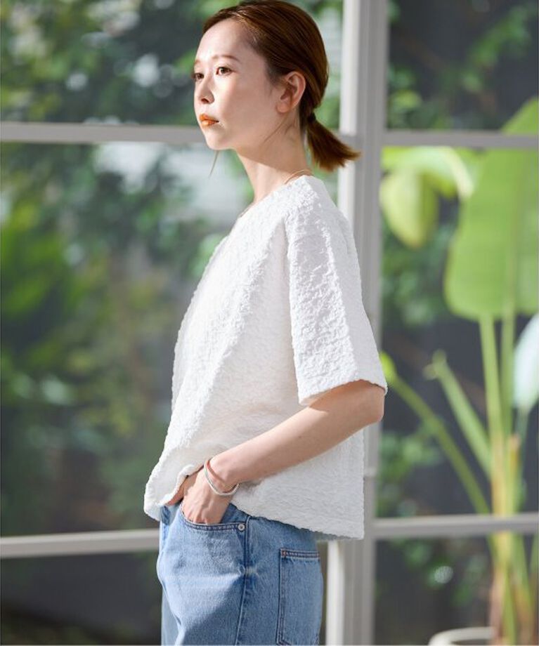 JOURNAL STANDARD「《WEB限定追加予約》シャーリングハーフスリーブTシャツ」|Tシャツ・カットソー|