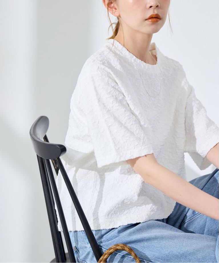 JOURNAL STANDARD「《WEB限定追加予約》シャーリングハーフスリーブTシャツ」|Tシャツ・カットソー|