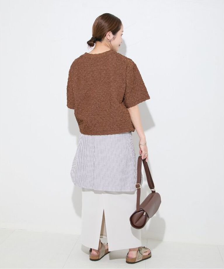 JOURNAL STANDARD「《WEB限定追加予約》シャーリングハーフスリーブTシャツ」|Tシャツ・カットソー|