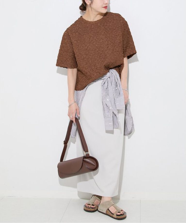 JOURNAL STANDARD「《WEB限定追加予約》シャーリングハーフスリーブTシャツ」|Tシャツ・カットソー|