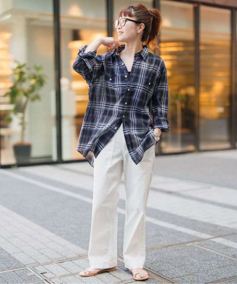 Spick and Span「《追加》コットンボイルチェックシャツ」|シャツ・ブラウス|
