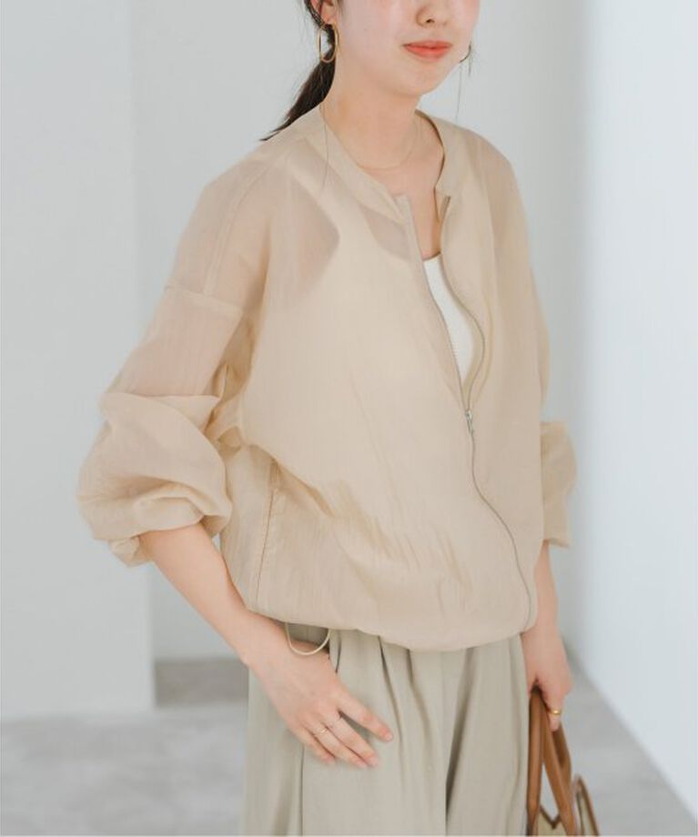 Spick and Span「《一部店舗+WEB限定》シアーフロントZIPブルゾン」|その他|