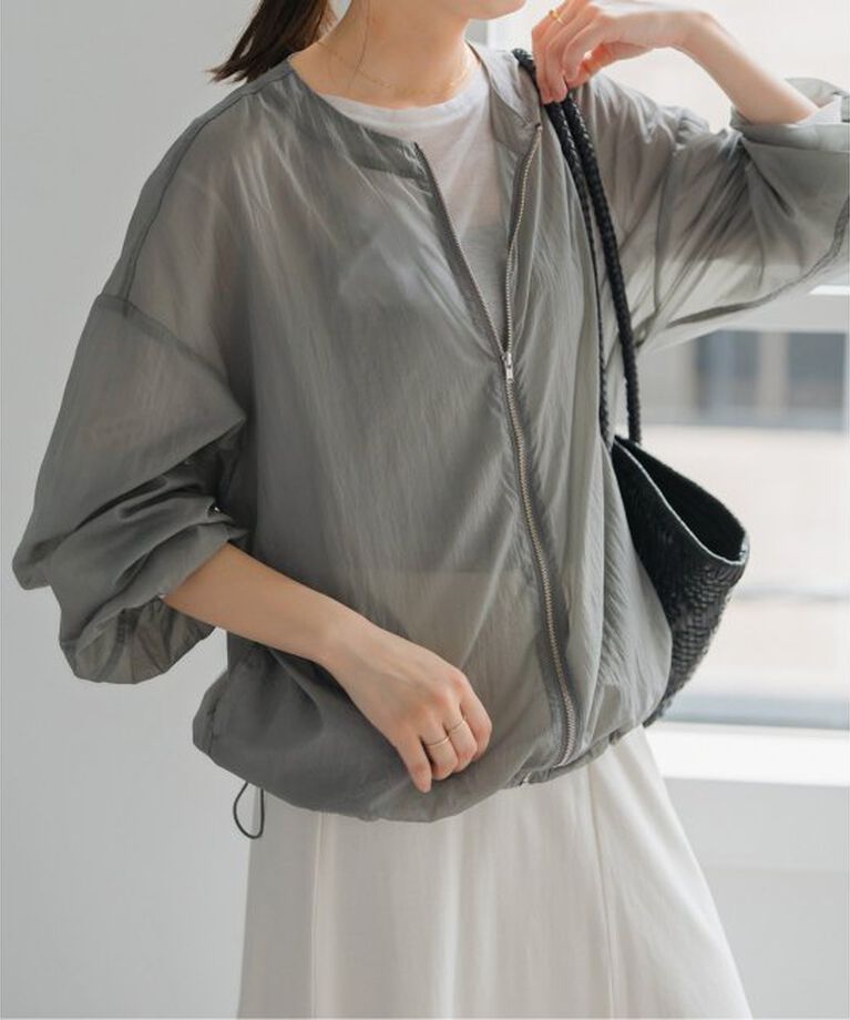Spick and Span「《一部店舗+WEB限定》シアーフロントZIPブルゾン」|その他|