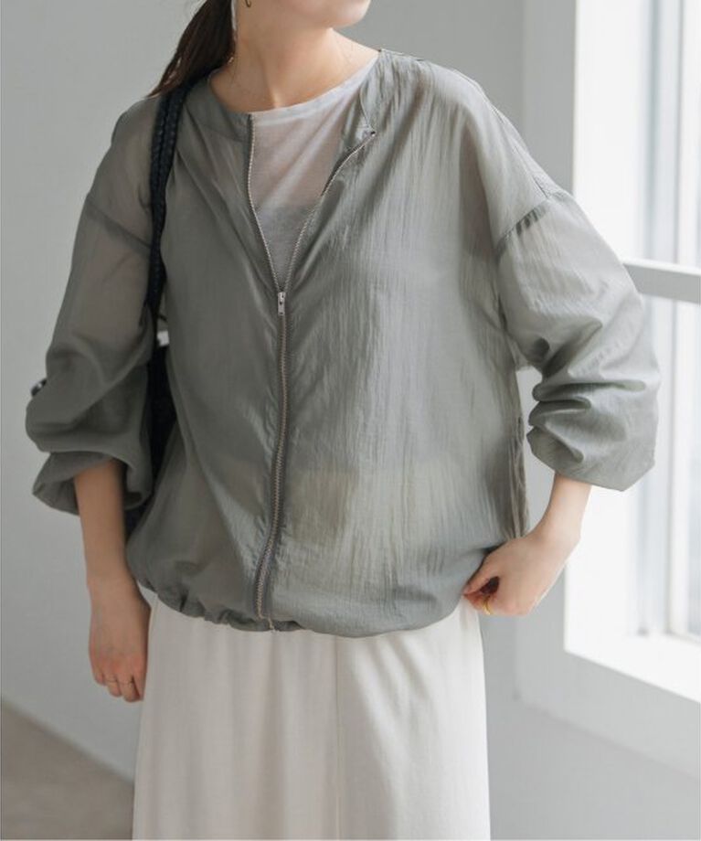 Spick and Span「《一部店舗+WEB限定》シアーフロントZIPブルゾン」|その他|