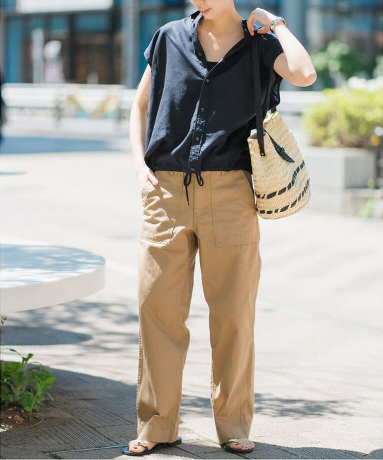 Spick and Span「リネンブレンドフレンチヘムギャザーシャツ」|シャツ・ブラウス|