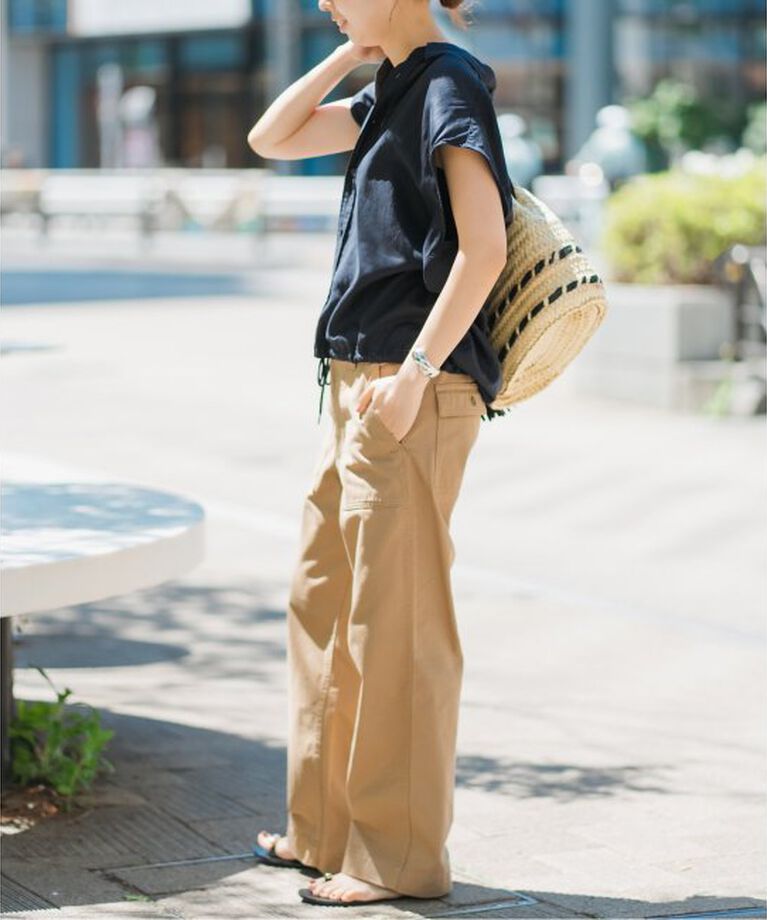Spick and Span「リネンブレンドフレンチヘムギャザーシャツ」|シャツ・ブラウス|