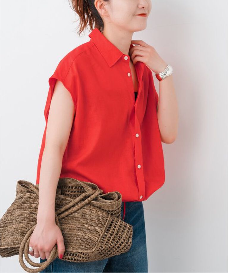 Spick and Span「リネンブレンドフレンチヘムギャザーシャツ」|シャツ・ブラウス|