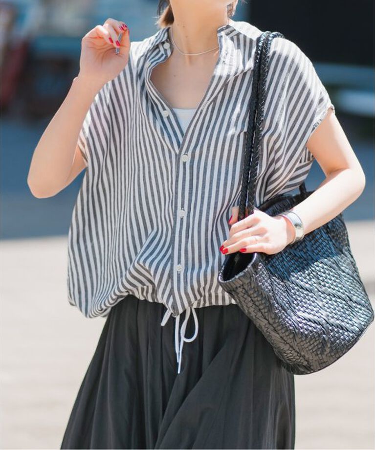 Spick and Span「リネンブレンドフレンチヘムギャザーシャツ」|シャツ・ブラウス|