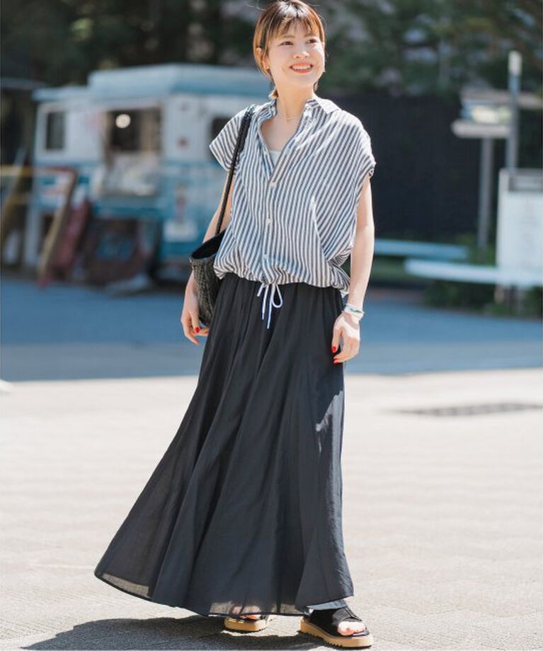 Spick and Span「リネンブレンドフレンチヘムギャザーシャツ」|シャツ・ブラウス|