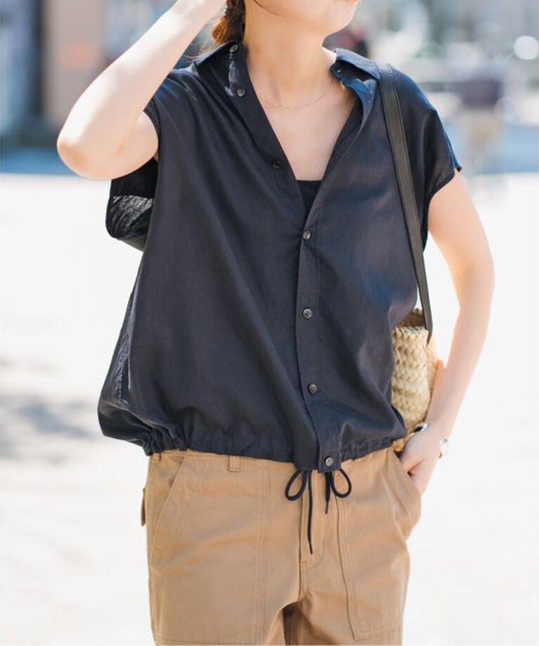 Spick and Span「リネンブレンドフレンチヘムギャザーシャツ」|シャツ・ブラウス|