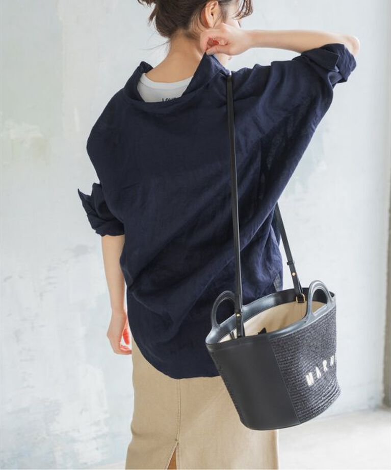 Spick and Span「《追加2》80リネンカシュクールビッグシャツ」|シャツ・ブラウス|