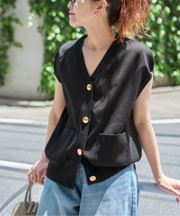 Spick and Span「《WEB限定予約》ウォッシャブルVネックニットベスト」|ベスト・ジレ|
