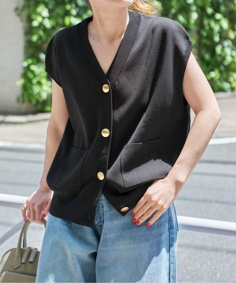 Spick and Span「《WEB限定予約》ウォッシャブルVネックニットベスト」|ベスト・ジレ|