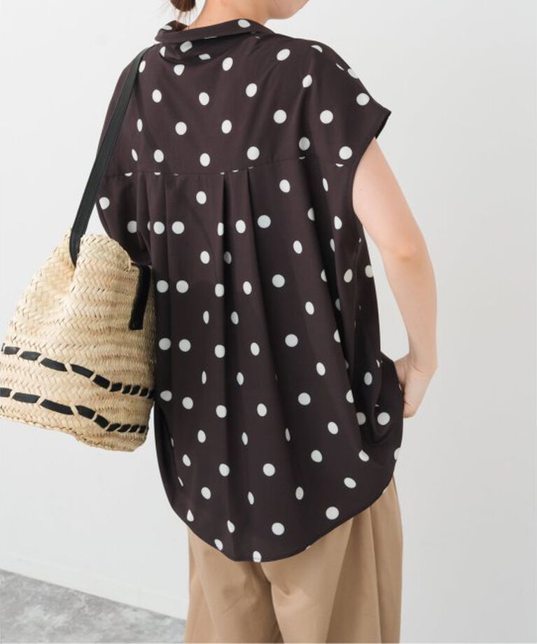 Spick and Span「《WEB限定予約》ドットフレンチスリーブシャツ」|シャツ・ブラウス|