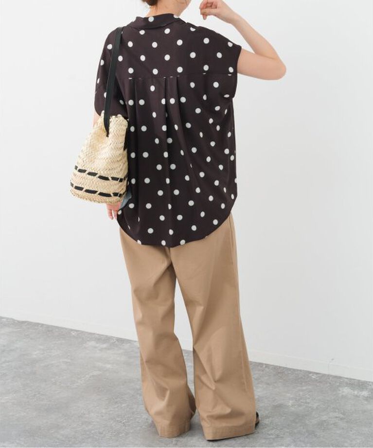 Spick and Span「《WEB限定予約》ドットフレンチスリーブシャツ」|シャツ・ブラウス|