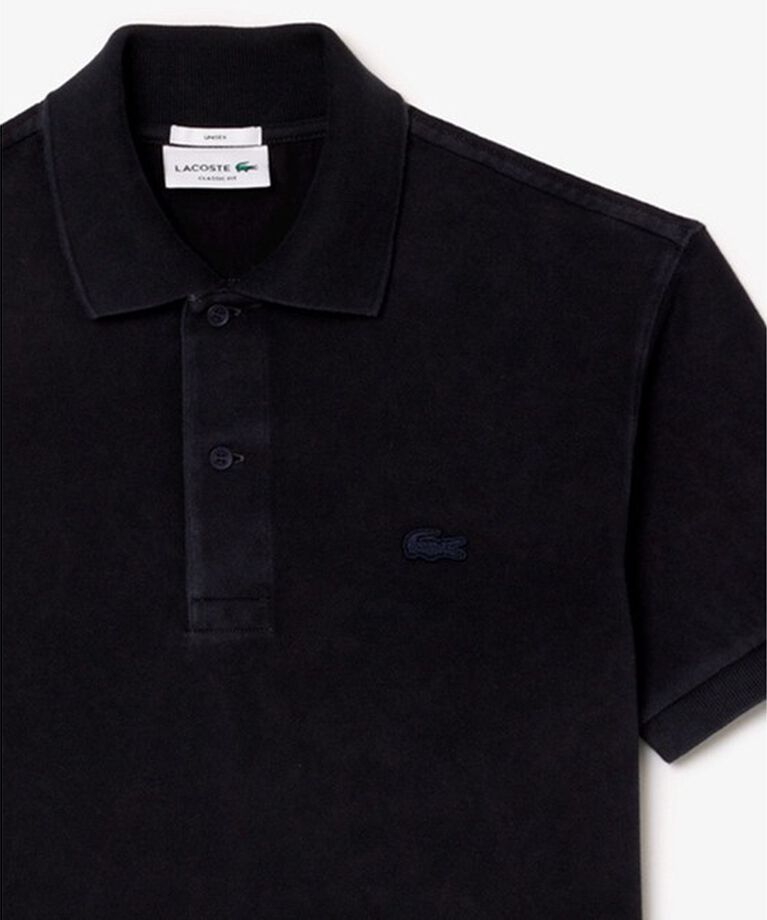 LACOSTE「L.12.12ウォッシュド半袖ポロシャツ」|ポロシャツ|ブラック