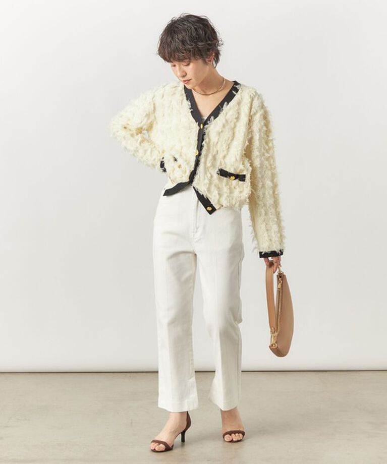 Rie Miller「【RM denim】スリットクロップドハイウエストデニム」|デニム|