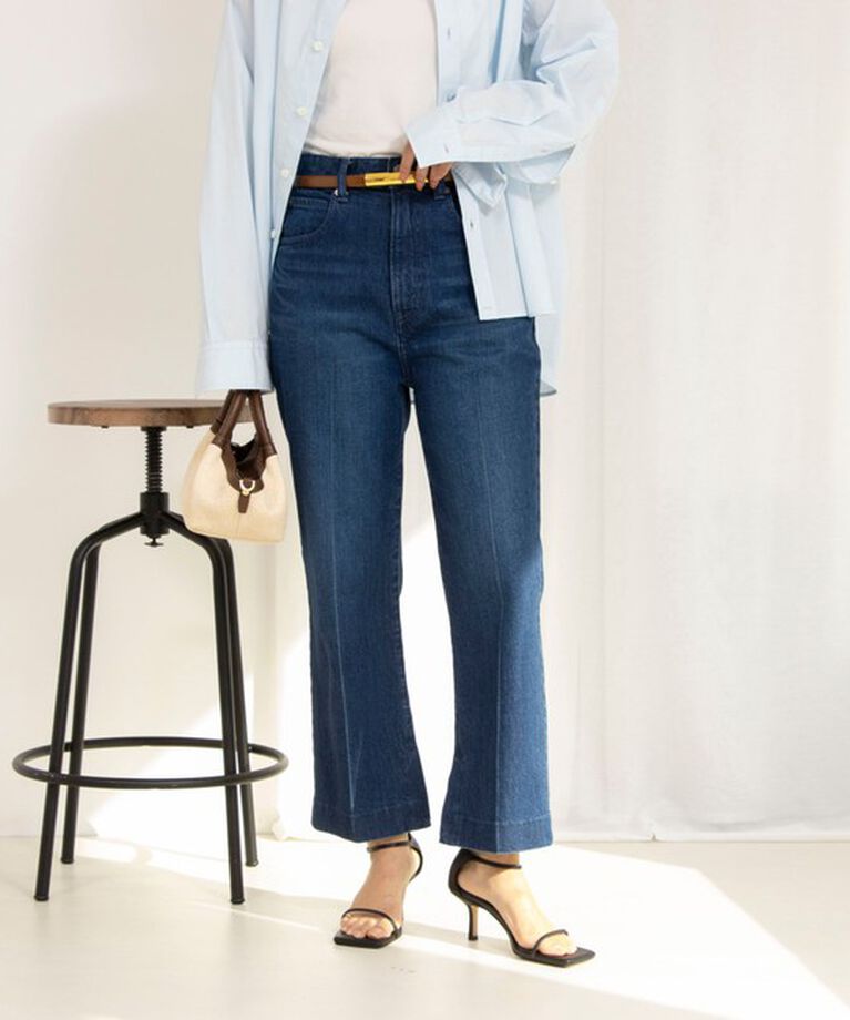 Rie Miller「【RM denim】スリットクロップドハイウエストデニム」|デニム|