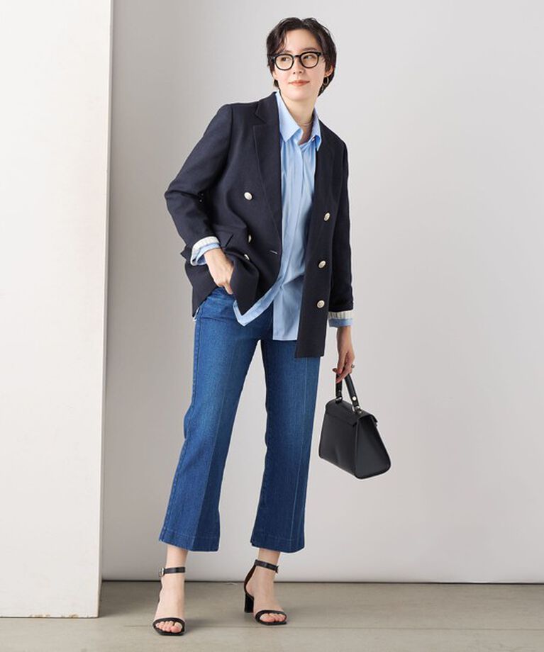 Rie Miller「【RM denim】スリットクロップドハイウエストデニム」|デニム|