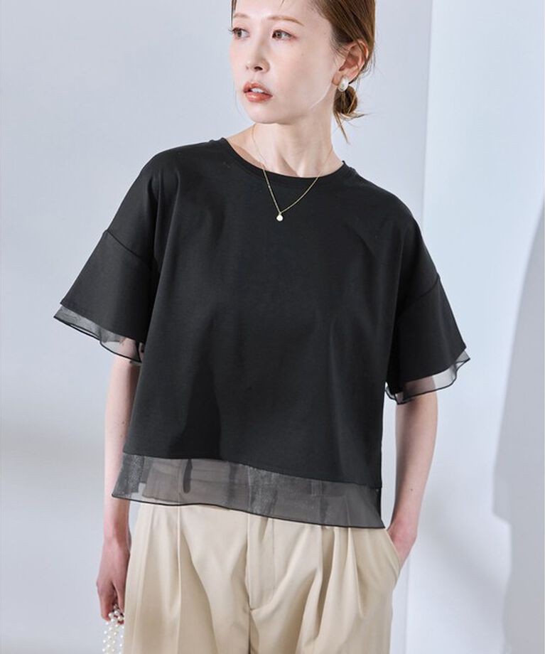 Rope’Picnic「【UVカット・接触冷感】着丈が選べる70シルケットシアードッキングトップス」|Tシャツ・カットソー|