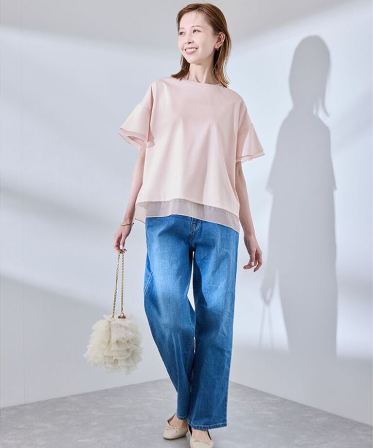 Rope’Picnic「【UVカット・接触冷感】着丈が選べる70シルケットシアードッキングトップス」|Tシャツ・カットソー|